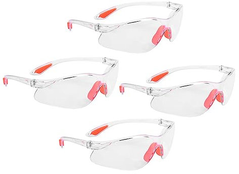 Genérico Gafas De Seguridad 4piezas Protección Policarbonato Antiarañazos Transparentes Para y Mujeres Trabajo Construcción