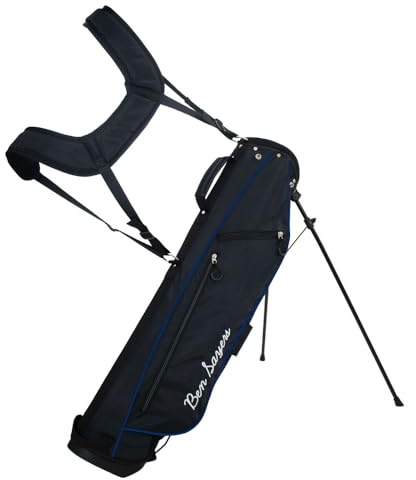 Ben Sayers LTE 15 cm penngolfstativ väska | lätt bärväska för golfklubbor med dubbel axelrem och korsryggsstoppning | (svart/blå)