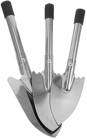 Happyyami Set 3pezzi Paletta da Giardino in Metallo Inossidabile per Scavare e Lavorare Spazi Stretti Attrezzi Giardinaggio per Giardino Esterno