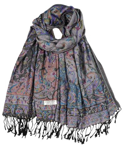 CRFASIBE Damen Pashmina Stil Schal, 200x70cm, Winter Elegante Paisley Stola | Weicher Warmhalteschal für Damen, Vielseitig Allwetter Mode Schal für Hochzeit Party Weihnachten Alltag und Reisen