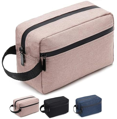 Toiletry Bag, Large Full Size Toiletry Bag, Travel Wash Bag Water-Resistant Gym Shaving Organiser Bags, Shower Bathroom Makeup Bag with Handle(Pink)