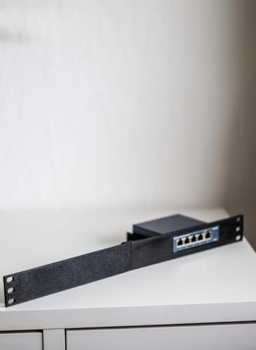 Rack Mount 1HE för TP-Link TL-SG105, SG108, OC200 – 19 hållare | 3D-tryckt – nätverkstillbehör för serverställ (vit, TP-Link TL-SG105/OC200 + blindlock)