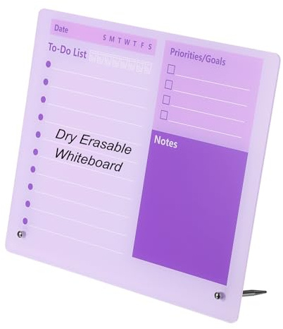 PATIKIL Pizarra Blanca Borrable En Seco 12x8 Pizarra Acrílica Tabla Morado