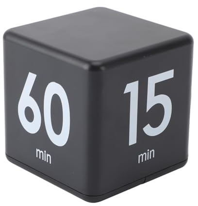 SUNGOOYUE Flip Timer Mini Temporizador de Cuenta Regresiva para Cocina, Estudio, Entrenamiento, Temporizador con Sensor de Gravedad para Juegos 15 20 30 60 Minutos para Material de Enfoque ABS (BLACK)