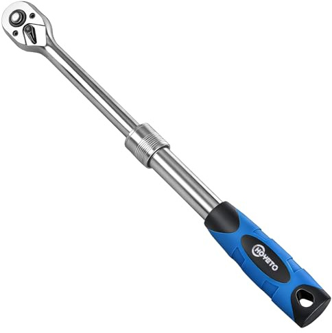 HOYETO 3/8 Telescopic Ratchet Wrench 72T, 6-Pos Handle for Mechanics