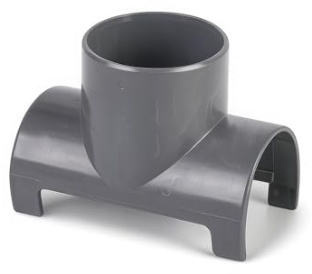 Injerto PVC 110mm con Salida 110mm a 90° con Abrazadera Collarín PVC Gris para Tuberías de Saneamiento | Conexión Rápida y Estanca | FLUVIA