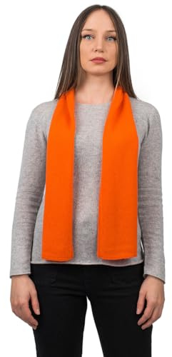DALLE PIANE CASHMERE - Mini Scarf 100 % kashmir - Tillverkad i Italien - Herr/Kvinnor, Orange, one size