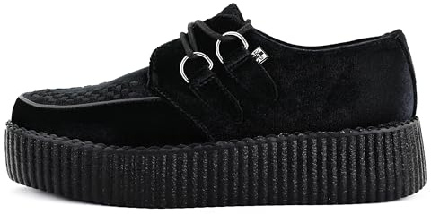 T.U.K. Vegan Viva High Creeper - Scarpe da Uomo e Donna - Colore Velluto Nero - Taglia EU43
