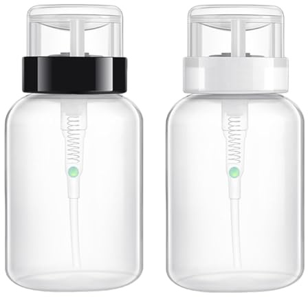 minkissy Nagellackentferner Pumpspender 2Er Set 500 Ml Transparent Leere Flaschen Mit Abschließbarem Design Für Kosmetik Und Make-up Entferner