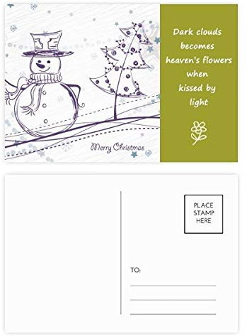 Weihnachts-Postkarten-Set Schneemann Schneeflocke Baum Skizze Poesie Postkarten-Set Dankeskarte Versandseite 20 Stück