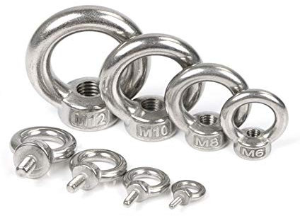 Sicherungsmuttern sortiment, M3 M4 M5 M6 M8 M10 Ringmuttern und Augenschrauben Edelstahl Ring eyebolt Ringmutter (Size : Nuts M4 5pcs)
