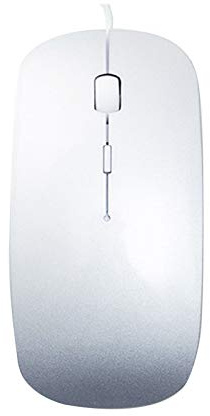 Sytaun - Mouse USB cablato, mouse per computer, mouse per videogiochi, universale 800/1000/1200/1600DPI con 4 pulsanti cablato per mouse PC/computer, accessorio per computer, colore: Argento