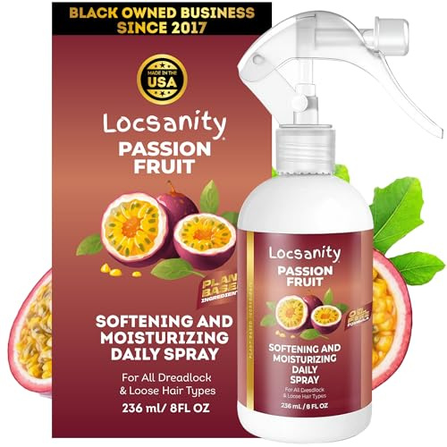 Loc Spray - Locsanity Daily Moisturizing Refreshing Spray for Dreadlocks, Locs, Sisterlocks - Passion Fruit Hair and Scalp Moisturizer for Dry Locs, Braids - Lightweight Plant-Based Care (8 fl oz)