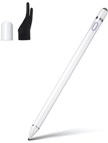 SOCLLLife Stylus Stift für Touchscreens, Hohe Empfindlichkeit Kapazitiver Pencil Active, Kompatibel mit i-Pad/i-Phone/Tablets/Sam-Sung/Lenovo/Huawei Android/iOS (mit Kappe) Weiß