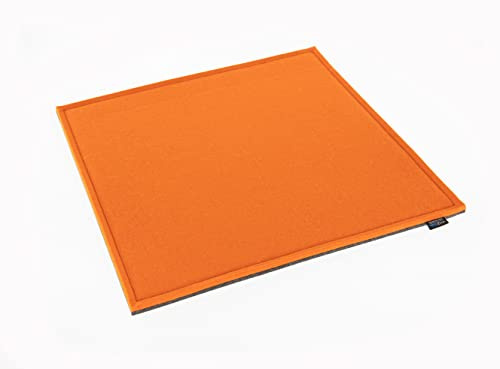 voigtdesign Filz-Sitzauflage - Stuhlauflage - Sitzkissen - Stuhlkissen - Auflage - quadratisch - bi-Color - 2-lagig (40 x 40 cm, 116 orange)