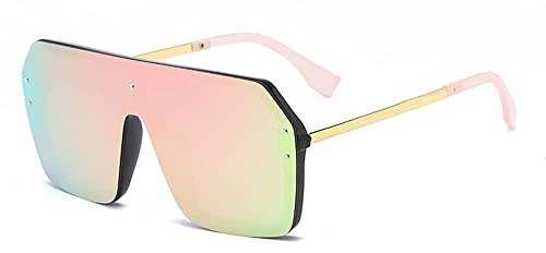 Dollger Vintage Sonnenbrille Damen Übergroße Quadratische Sonnenbrille für Herren Retro Flat Top Big Rahmen Shades UV400 Schutz