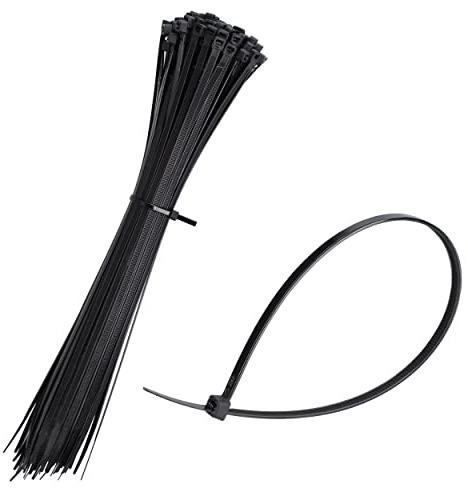 mumbi Kabelbinder schwarz 200mm x 3,6 mm UV-beständig Brandschutz UL 94 V2 Profi SET 100 Stück