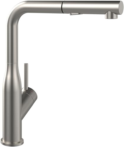 Villeroy & Boch Subway Style Shower grifería de cocina, alta presión, función de conmutación, grifo de fregadero de bajo consumo, altura del caño 300 mm, acero inoxidable macizo