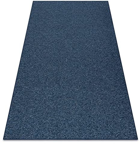 Einfarbiger empfindlich Teppich SUPERSTAR 380 für Zimmer, Wohnzimmer, Schlafzimmer, Teppichboden Auslegware, Verschiedene Größen, blau 150x500 cm