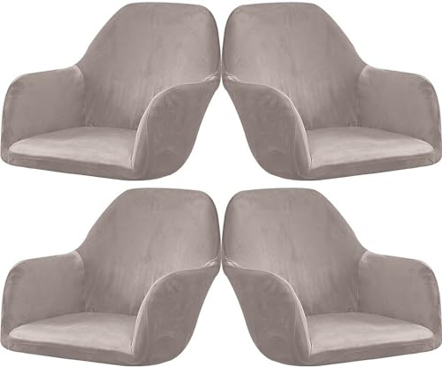 Stretch Stuhlhussen Samt mit Armlehne Stuhlbezug 1/6/2/4er Set Luxus-Samt Bürostuhl Bezug Stuhlschonbezug Sessel Esszimmerstuhlhussen Armlehnstuhl Stuhlabdeckung ( Color : #11 , Size : 4 Stück )