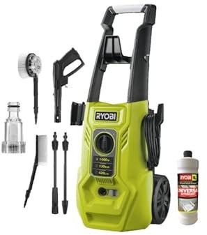 Nettoyeur Haute Pression RYOBI RY130PWA-P - 130 Bars - 1600W - Brosse rotative - Détergent Universel