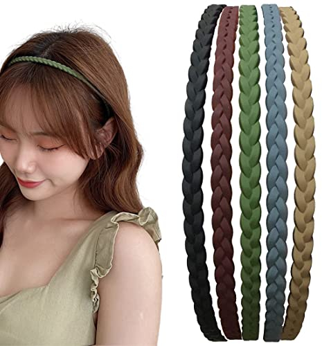 5 Stück Kunststoff-Stirnbänder Dünne Haarbänder mehrfarbige Stirnband Kunststoff für Mädchen und Damen