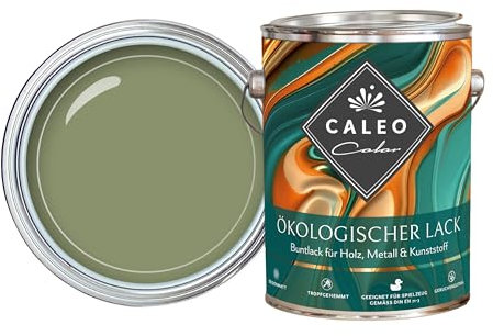 Caleo Color Lack WEIDELAND Olivgrün, 0,15 Liter - ökologischer Lack für Möbel - natürlich, lösemittelfrei, spielzeugtauglich