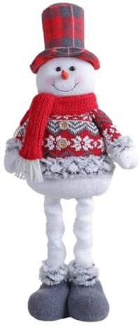 Weihnachtsrentier Puppe - Plüschpuppe Weihnachtsmann Figur - Teleskop Ornament aus Plüsch Weihnachtsmann mit langem Bein für stehend handgefertigt