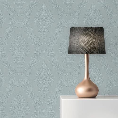 Alessia Baroque M1-No.11225 Papier peint intissé Gris Argent Tadessi 10,05 m x 0,53 m
