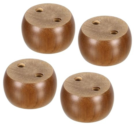 sourcing map 4Pcs Wood Furniture Legs, 1.57 Solid Wood Replacement Furniture Feet for Couch Sofa Cabinet,Light Brown