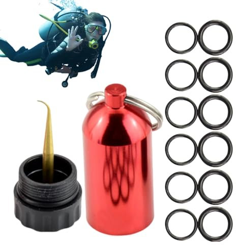 Honhoha Scuba Diving Tank Schlüsselanhänger, Scuba Dive O-Ring Kit | -Tauchzylinder-Schlüsselanhänger mit O-Ring Tragbares Miniatur-Zubehör, 12 O-Ringe für Damen, Herren,