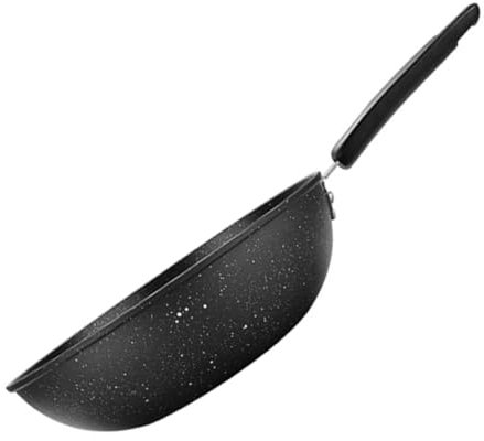 ABOOFAN Padella Wok in Pietra Maifan Piccola Wok Giapponese Fondo Tondo per Fornelli Gas Uso Domestico Cucina Tradizionale