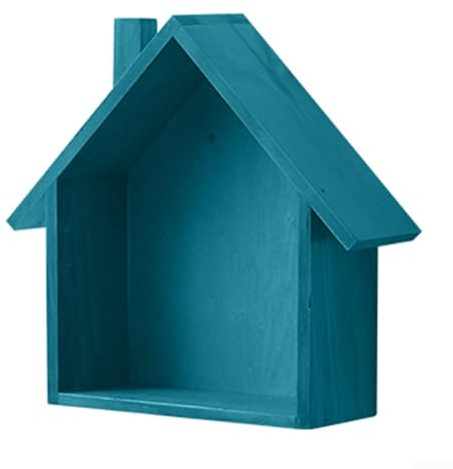 Zilimontt Piccola casa in legno, mensola da parete minimalista retrò e nostalgica, decorativa, unisex, a parete, 1 shelf