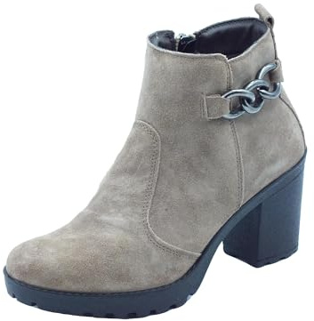 IGI&CO 6661533 Scam Super Schlamm Stiefeletten mit hohem Absatz für Damen aus Wildleder mit Reißverschluss, schlamm, 39 EU