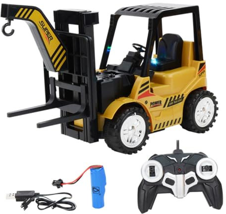 BESTonZON 1 Set Gru Telecomandata Senza Fili Giocattolo Del Carrello Elevatore Auto Per Veicoli Di Ingegneria Per Bambini Automobile Del Veicolo Di Ingegneria Black Addominali