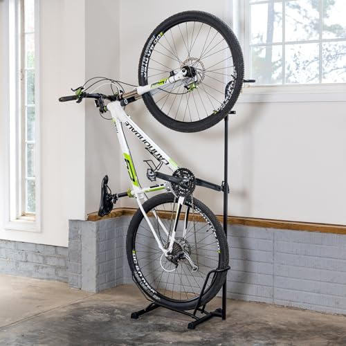 StoreYourBoard CycleStand Pro Vertical Bike Floor Stand, Indoor Bicycle Rack for Garage, Upright Bike Mount Storage, Holds MTB, Road, and Ebike Stand, Bike Parking Rack, Fits Tires up to 3.5″