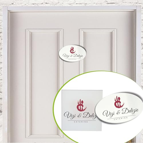 Numero Civico Personalizzato con Via Nome Ristorante Attività Piastrella Mattonella Targa Ovale o Quadrata Targhetta in ceramica da esterno interno Barista Caffetteria Villaggio B&B Bar Pub