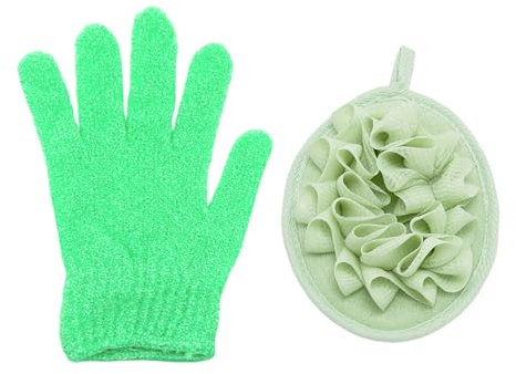 Spugna Da Doccia 1 Pezzo, Guanto Da Doccia 1 Pezzo, Palla Da Doccia Schiumogena, Luffa Esfoliante, Asciugamano Da Doccia Verde, Accessori Per La Pulizia Della Doccia
