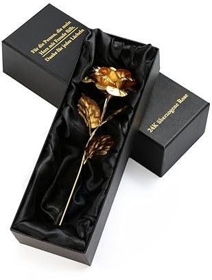 H E L P Y® - Ewige Rose aus Gold - Inkl. Luxuriöser Geschenkbox - Für Sie, Ehefrau, Mutter, Freundin, Partnerin - Jahrestag - Muttertag & Ostern
