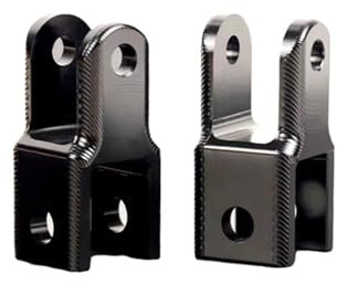 Amortisseur Amortisseur Arrière Moto À Tête Fixe, Extrémité Ronde, D'extrémité Fourche, Convertisseur Port Fourche Double Universel 20 Mm, Adaptateur Rehaussement Amortisseur Moto(Black 1 Pair)