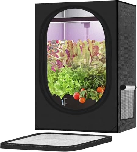 Grow Zelt Klein für Hydrokultur Anzuchtsystem, 600D Grow Box mit Hochreflektierendem Mylar Gewächshaus für Grow Boxen für Garten Anzucht Gemüse Kräuterzuchtschränke (Schwarz 44 x 44 x 72 cm)