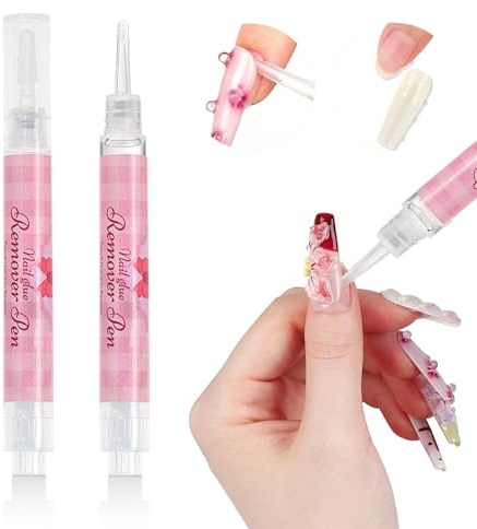 Sun&Beam Nails Remover Pen – uppsättning av 2 borttagare för nagellim och gummiplattor med E-vitamin mild och ren i pennformat