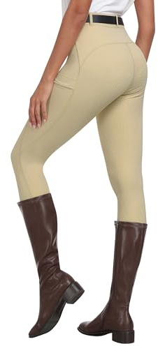MoFiz Jodphurs Ladies Equestrian Women Breeches Horse Riding Leggings | Leggings,Stretchy,Side Pockets,Silicon Grip Full Seat,Belt Loop