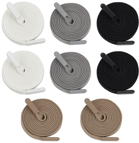 BENECREAT 8 cordones planos de 55 pulgadas con cordón de repuesto, 4 colores con cordón, cordón plano, cordón para pantalones deportivos, chaquetas, abrigos, pantalones cortos y zapatos (55 pulgadas)