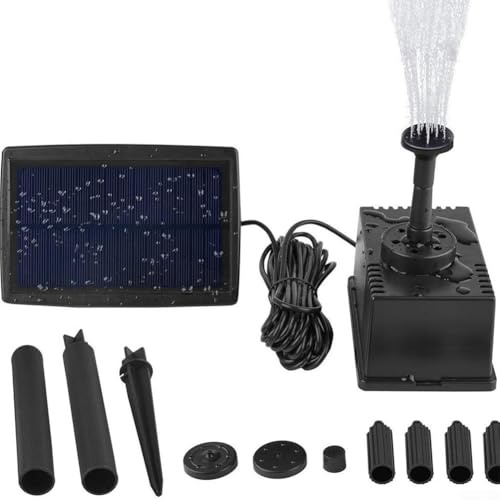 Besttoolifes Solar-Powered Pond Filter Pump, 1.5W 7V Solar Garden Fountain, Suitable for Small Pond Landscaping and Waterfall Decoration.