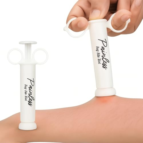 2 x PAINLESS Insect Bite Healer | Mosquito Bite Sucker | Painless Bug Bite Tool Against Itching & Swelling Portable Insect Bite Tool Outdoor & Travel Vacuum Extraction Device Quick Relief