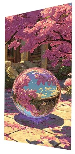 Diamond Painting Adultos 80x160CM Full Drill Diamond Painting flores de cerezo, Lienzos para Pintar con Diamantes Paisaje, Kit Punto de Cruz Bordado Pintura de Diamante, Decoracion Hogar GYL-10330
