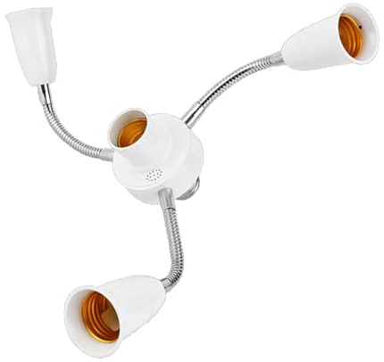 WLNEXT Base ajustable E27 divisor de enchufe de luz de cuello de cisne LED convertidor con manguera de extensión 3 4 5 6 vías adaptador