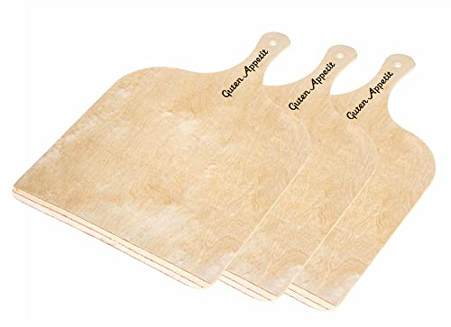 GRÄWE 3er Set Pizzaschieber 30 x 42 cm, Holz, Pizzaschaufel, Brotschieber, für Pizza Flammkuchen Brot