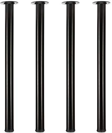QLLY 30 inch Adjustable Tall Metal Desk Legs, Office Table Furniture Leg Set, Set of 4 (30 inch, Black)